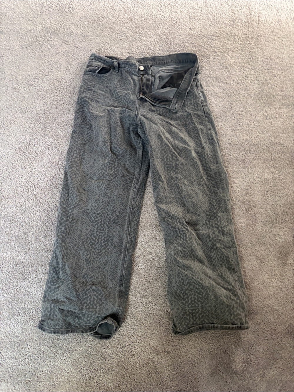 American Eagle Outfitters Faded Black Wide-Leg Jeans